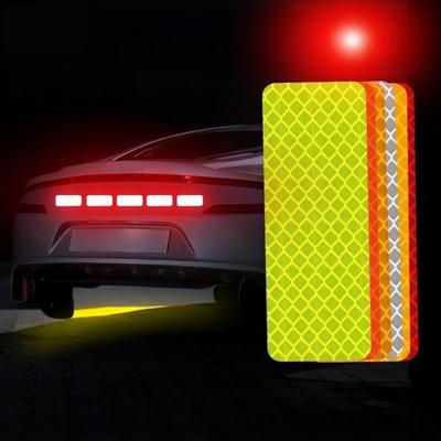 10 Stück Reflektierende Aufkleber Hochsichtbares Reflektierband Wasserdichtes Sicherheitswarnband für Auto Anhänger LKW Fahrrad Motorrad