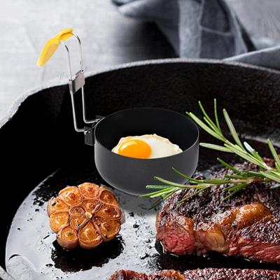 Poêle Pocheuse à Œufs Tasse Cuiseur d'Œufs Pliable Antiadhésive Acier Inoxydable Pliante Résistante à la Chaleur Accessoires de Cuisine Pour Petit Déjeuner Omelette