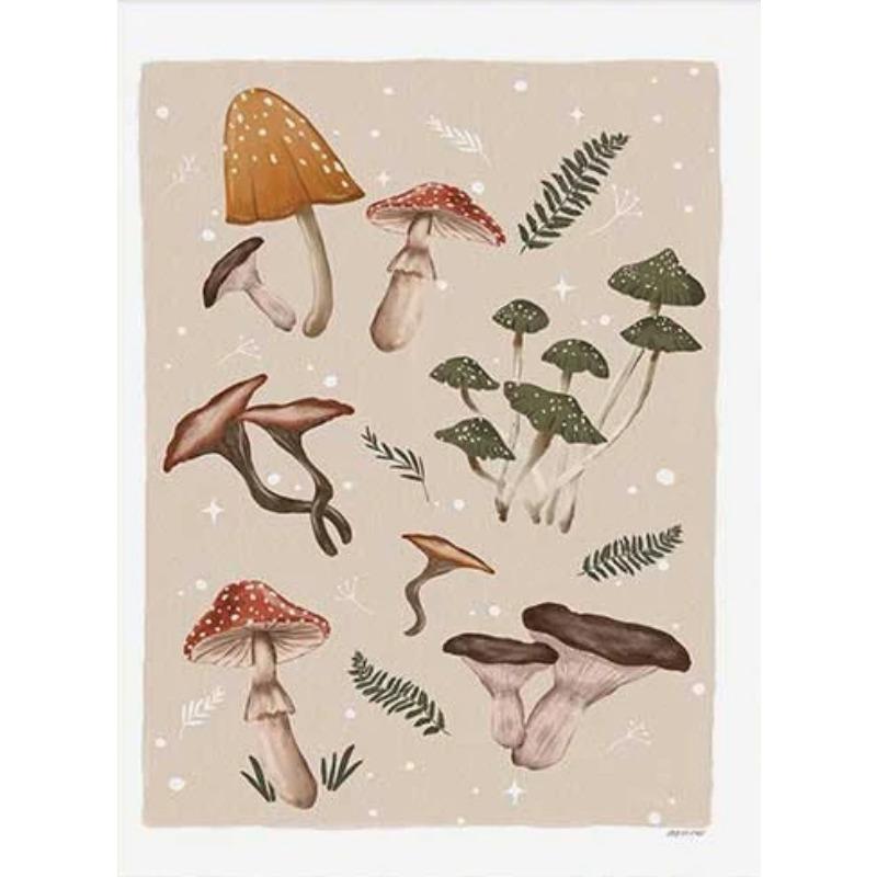 Autumn Printable Wall Art Poster Fall Themed Decor Fall Pumpkins Print Wild Mushrooms Art Autumn Leaves Cozy Fall Themed Decor