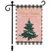 Merry Christmas Hanging Flags Garden Flag Banner Santa Claus Double-sided Printing Faux Linen Flags Home Garden Decoration