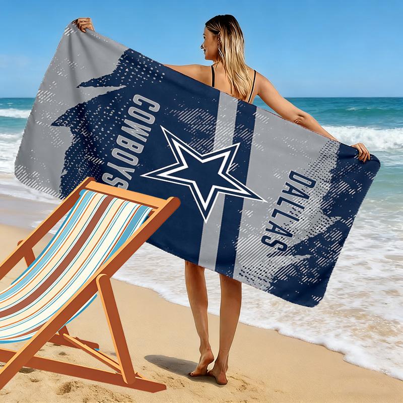 Asciugamano da Spiaggia con Stampa Dallas Cowboys, Asciugamano Grande Morbido ad Asciugatura Rapida per Spiaggia Campeggio Nuoto