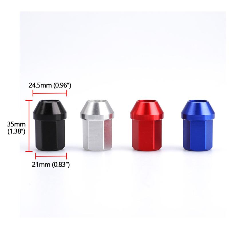 HEX 19mm 20pcs Aftermarket Car Anti-theft 6061 Aluminum Alloy Wheel Lock Nuts Length 35MM Length M12*1.5 Lug Nuts Red Black Blue