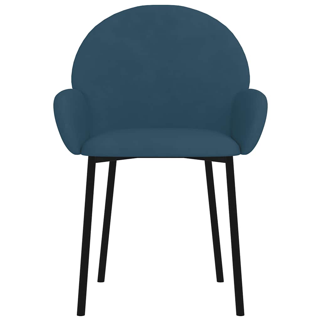 Dining Chairs 2 Pcs Blue Velvet