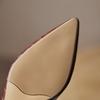 Fashion Women's New Spring and Autumn Vintage Pointy Snake Pattern Genuine Leather Cowhide Mid Heel Large Work Single Shoes