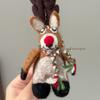 Nepal Handmade Wool Felt Lazy Reindeer Pendant Keychain Ornament Gift