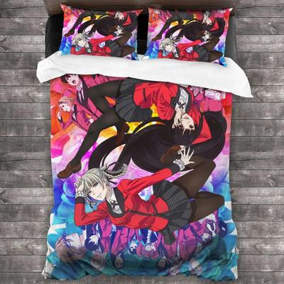 Kakegurui Yumeko Bettwäsche-Set Für Schlafzimmer Weiche Moderne Tagesdecken Bequeme Kinder Bettbezug Deckenbezug Und Kissenbezug