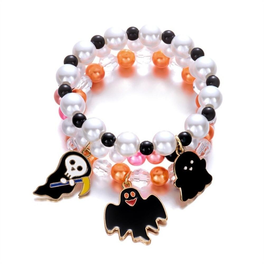 3pcs Gothic Style Pumpkin Pendant Bracelet Zinc Zinc Zinc Alloy Colorful Beaded Bracelet  Party