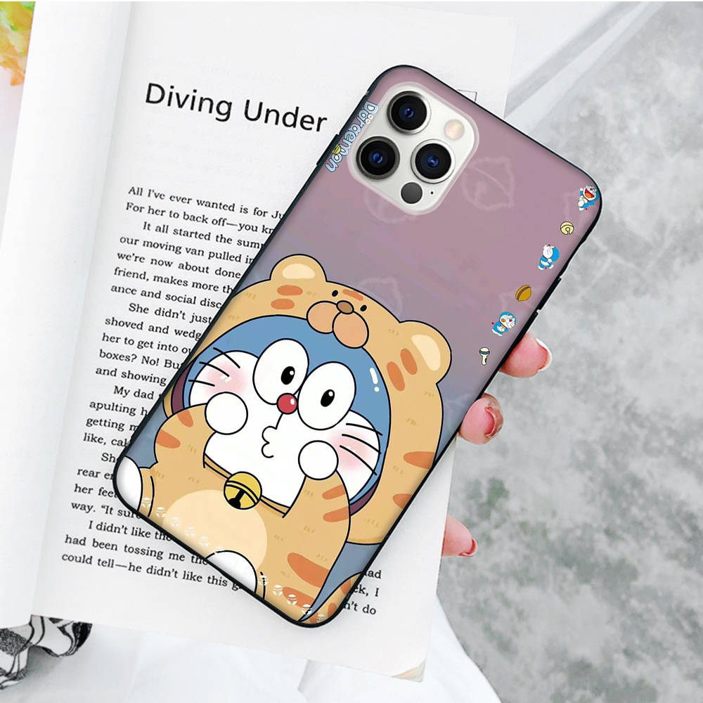 JW82 Doraemon Black Soft Case for Samsung Note 20 Lite S24 Ultra S23 A03 A05 A06 A11 A71 A15 A16 A13 A24 A25 A33 A52 A53 A50 M55 M35 Plus
