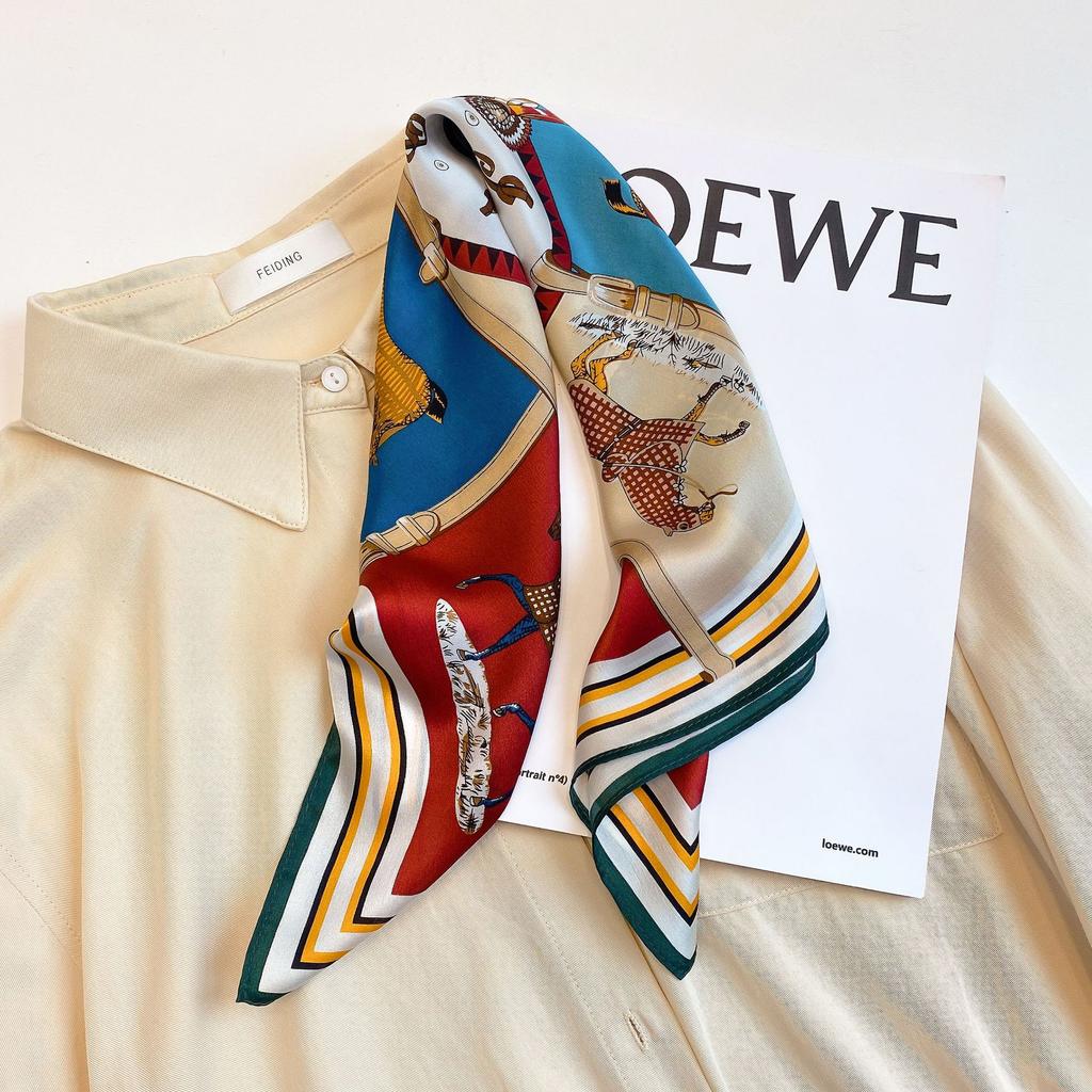 53 * 53 cm Mulberry Silk Lite firkantet skjerf Multifunksjonelt Profesjonell motedekorasjon Silkeskjerf for vår- og høstvarmesjal