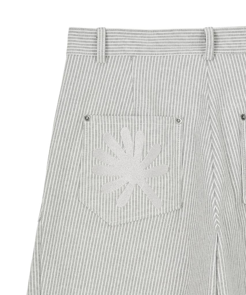 Dandel Dd Reverse Stripe Pin-Tuck Cargo Pants (Grey)