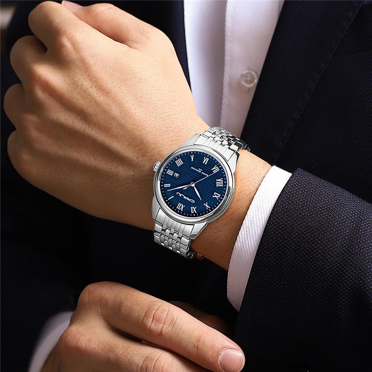 CRRJU Watch 5010 New Steel Strap Men's Watch Simple Fashion Calendar