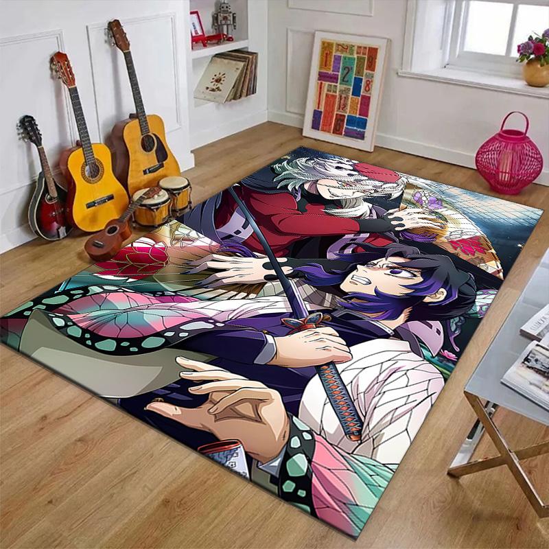 1pc Demon Slayer3 Design Printed Area Rug Carpet for Bedroom Living Room Home Decor Rugs Mat Non Slip Mat Rug for Bedside
