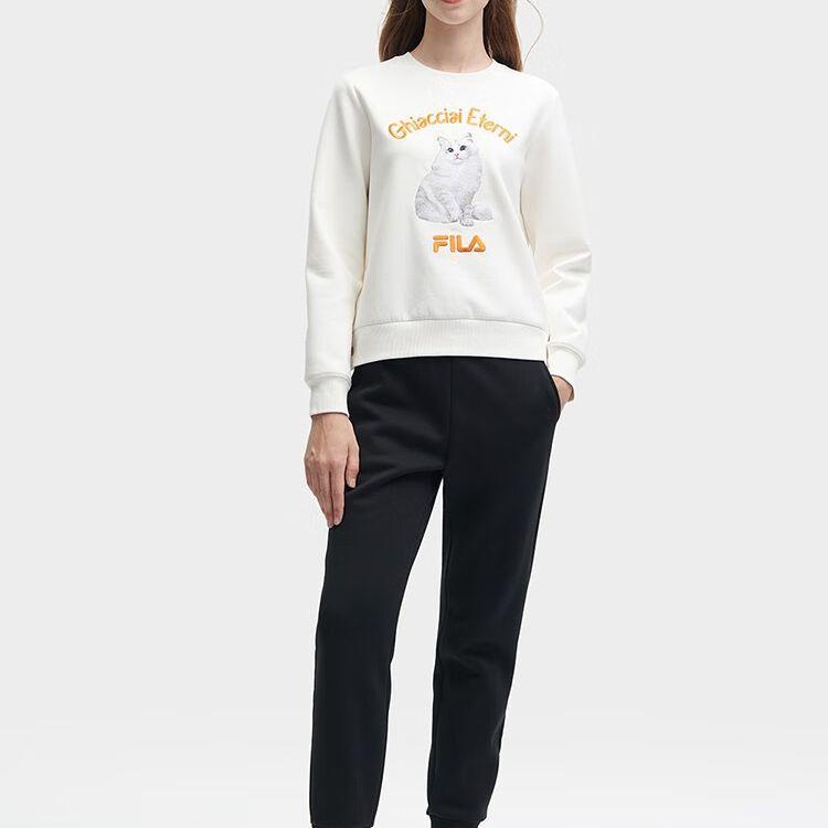 New FILA Sweatshirts Women's Light Beige White F11W348210F-IV