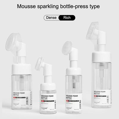 1 Stück 30/60/100/150ml Leere Schaumschäumende Pumpflasche mit Silikon-Bürstenkopf Pressart Gesichtsreinigungs-Schaumflaschen