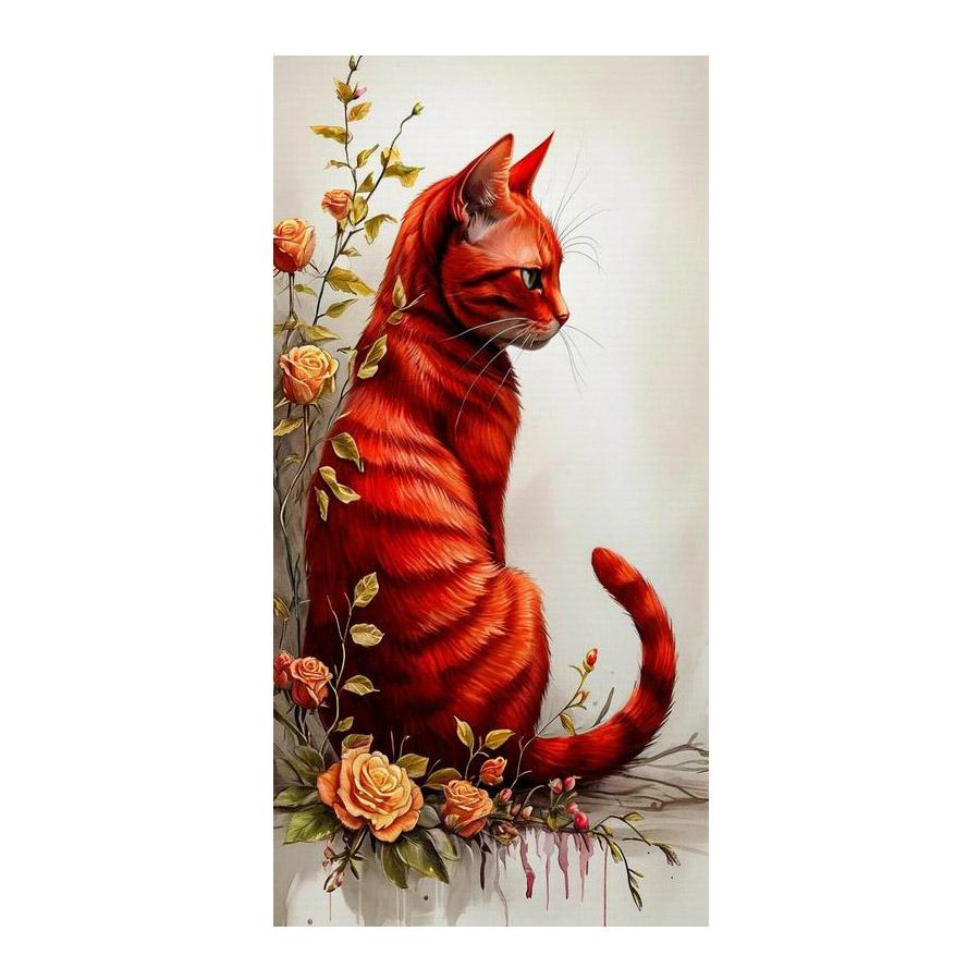 Black Red Cat Large Size Diamond Painting Animals Diy Full Square Round Drill Rhinestone Embroidery Flowers Mosaic Cross Stitch Kits Wall Decor