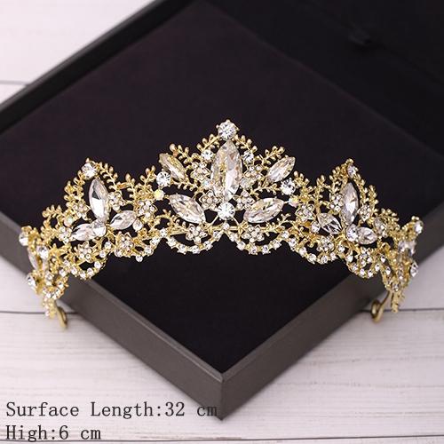 Corona Nuziale Accessori per Capelli Matrimonio d'Oro Strass di Cristallo Tiara e Corone da Sposa Accessorio per Capelli Diadema Ornamento per Capelli