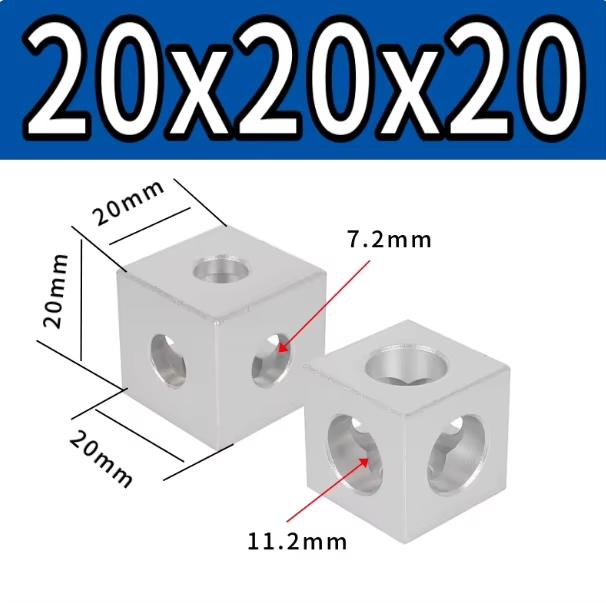 4pcs 1515/2020 Aluminum Block 90 Degree Angle Corner Connector for V-Slot/C-Beam Aluminum Extrusions Profile 3D Printer Parts