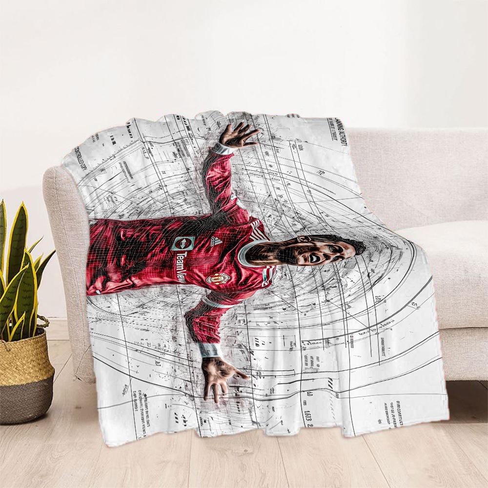 Football Legend Celebration Blanket Soft Warm Cozy Perfect for Chair Picnics Seaside All-Season Use Modern Style