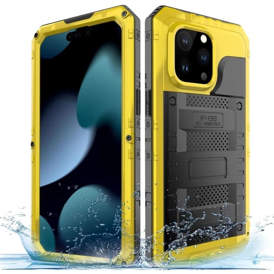 Custodia Metallica Subacquea Impermeabile IP68 per iPhone 15 Pro Max 15 Plus 15Pro Paraurti Resistente Bumper Interno in Silicone Antiurto