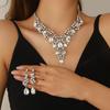 Exquisite High-End European & American Bridal Necklace Earring Set - Elegant Wedding Accessories