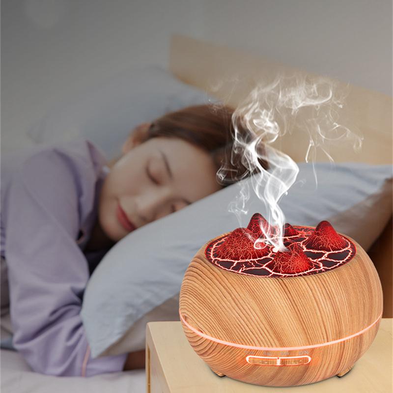 400 ml dálkově ovládaný difuzér esenciálního oleje pro aromaterapii s ledovým světlem sopka ultrazvukový zvlhčovač vzduchu difuzor