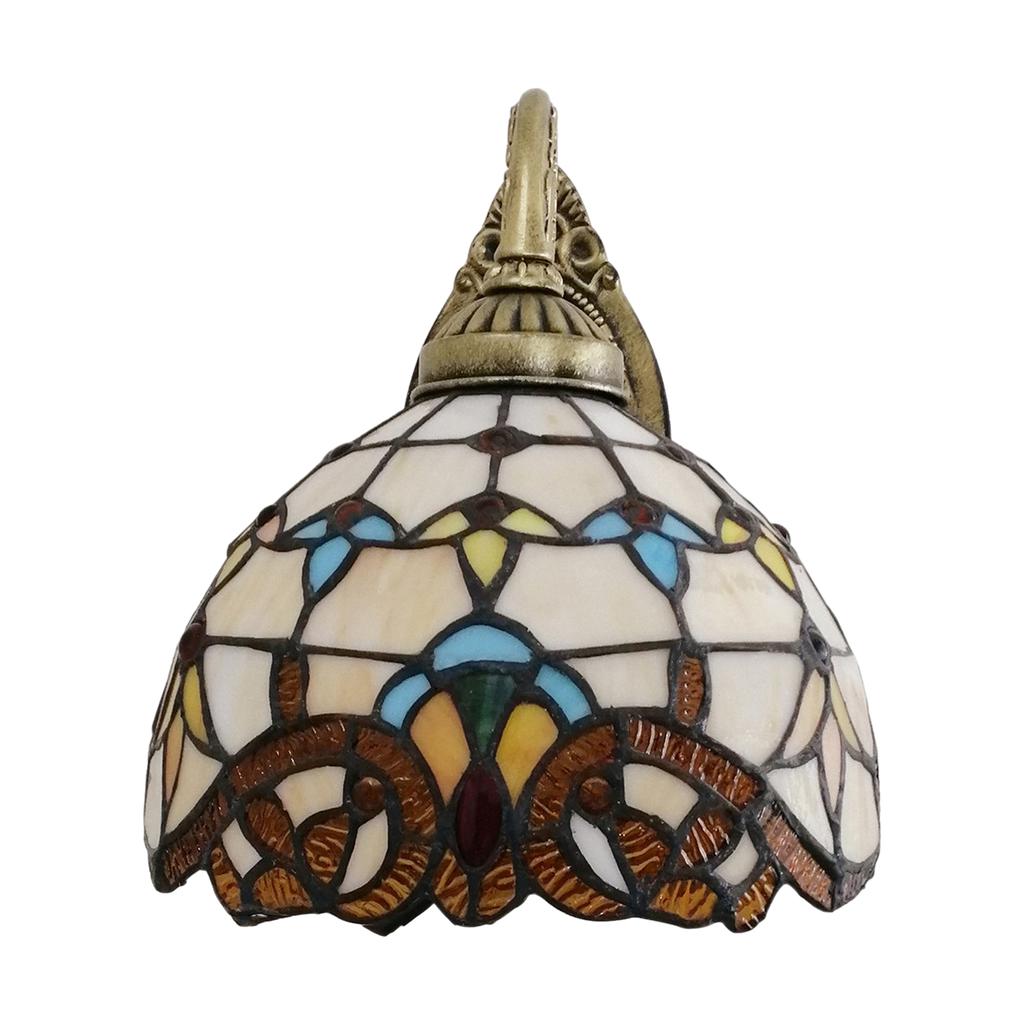 Tiffany-Stil Wandleuchte Buntglaslicht Art Deco Leuchte Wandmontage Lampe Schön dekoriert für Küche, Flur
