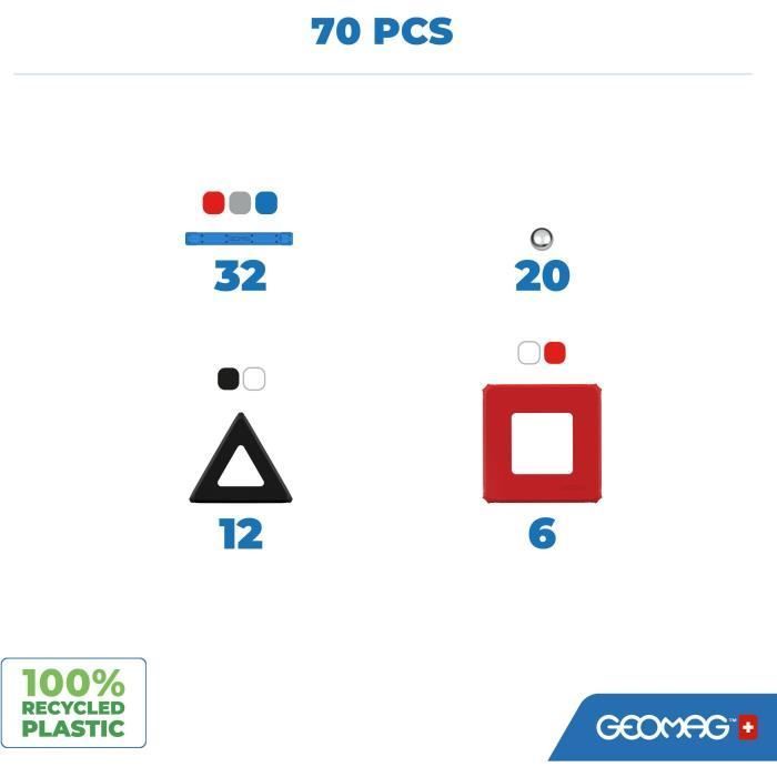 Magnetisches Konstruktionsspielzeug - GEOMAG - Classic Panels - NASA-Shuttle - 70 Teile - Magnetisch - Ab 3 Jahren