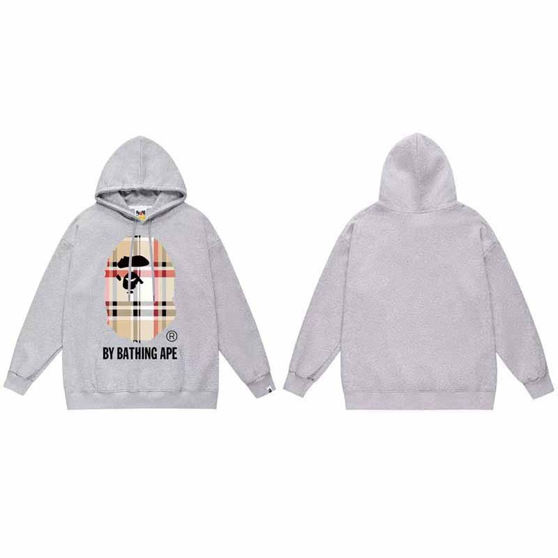Mens Oversized Hooded Sweatshirt With Ape Head Print Heavyweight Cotton Long Sleeve Pullover Daily Wear