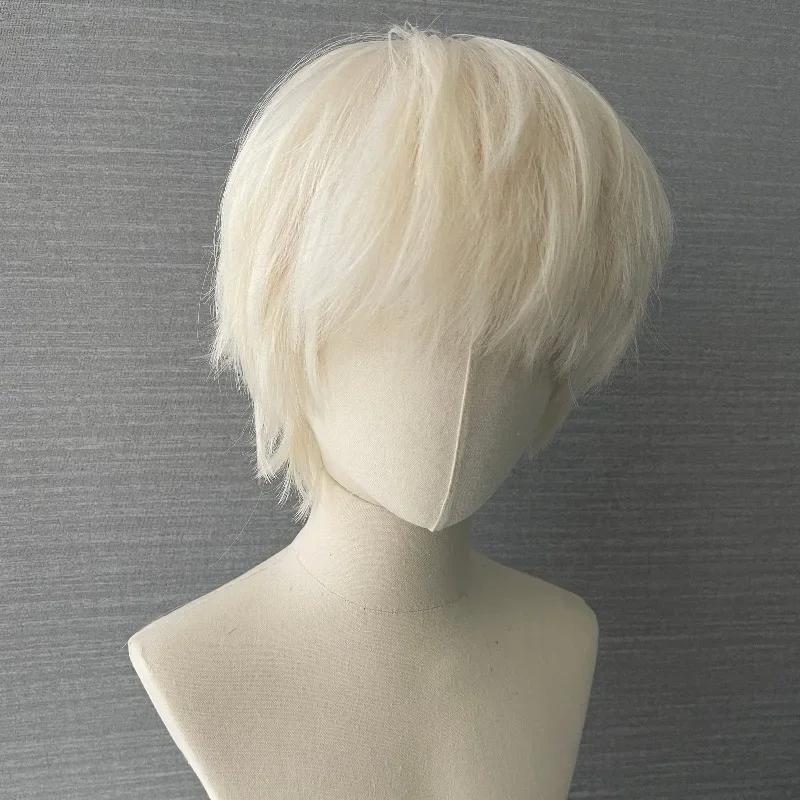 

Pink Short Wig for Boy Men Cool Cosplay Blonde Black Wigs Synthetic Wig Heat Resistant Fiber Peruca Cacheada Sintetica