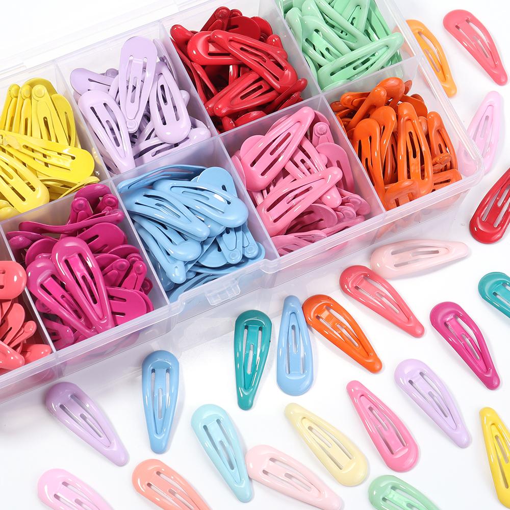 30pcs Colorful Hair Clips Cute Waterdrop Shape Metal BB Hairpins For Women Girls Fashion Barrettes Clip Bangs Hair Accessories