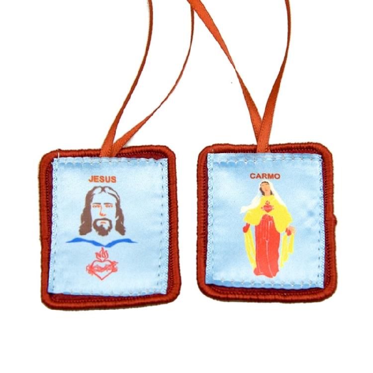 Our Lady of Mount Carmel Catholic Red Scapular Religious Necklace for Baptisms and Church Event First Holy Communion 1