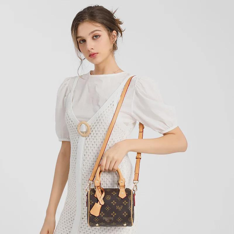 MKF Women's Printed Mini Shoulder Bag, 2023 Fashion Trend Boston Style Messenger Bag