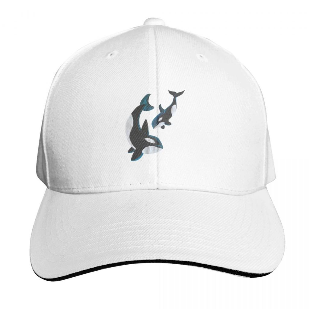 Orcas two painted orcas in honor of them organizing against harmful huUnisexs Baseball Cap Beach Bag sun hat Womens Beach Unisexs