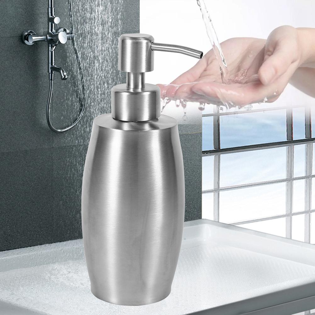 1pc 304 Stainless Steel Bathroom Shampoo Shower Pump Lotion Dispenser Liquid Bottle 350ml