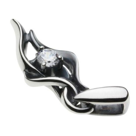 [Cenote] Arabesque Wave Pendant with White Zirconia [Silver 925 Accessory] P0159