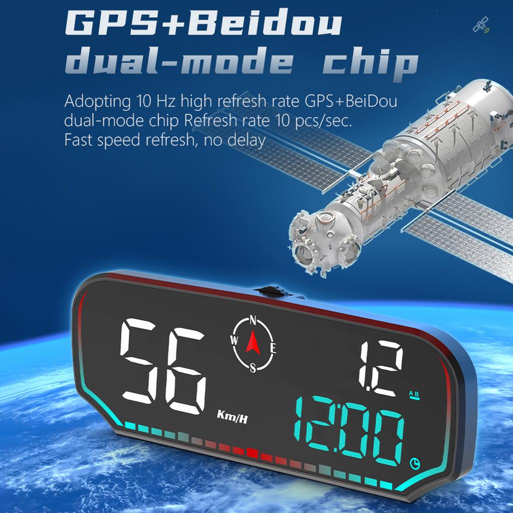 Head Up Display, Universal Head Up Display GPS Speedometer with 5 Inch LED Display Speed Compass Altitude Fatigue