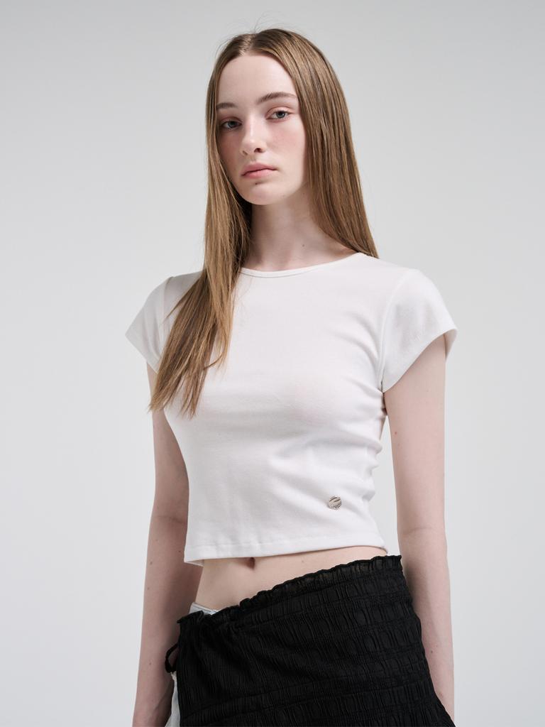ETMON Cap Sleeve T-Shirt, White