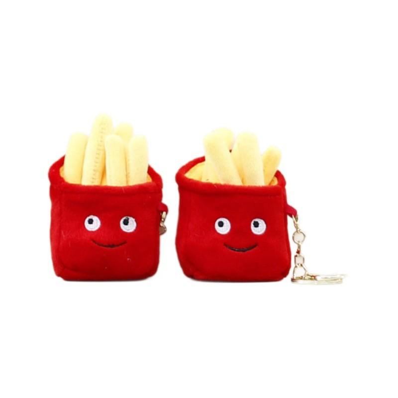 Adorable Cute French Fries Plush Keychain Toy Soft Stuffed Doll For Kids Gifts