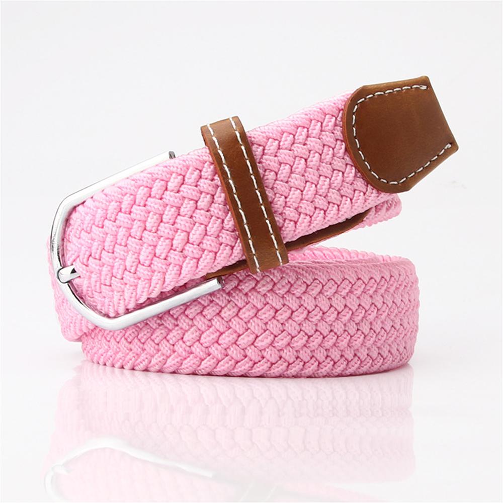 Casual Men's and Women's Fashion Multi-color Elastic Woven Canvas Belt with Elastic Pin Buckle