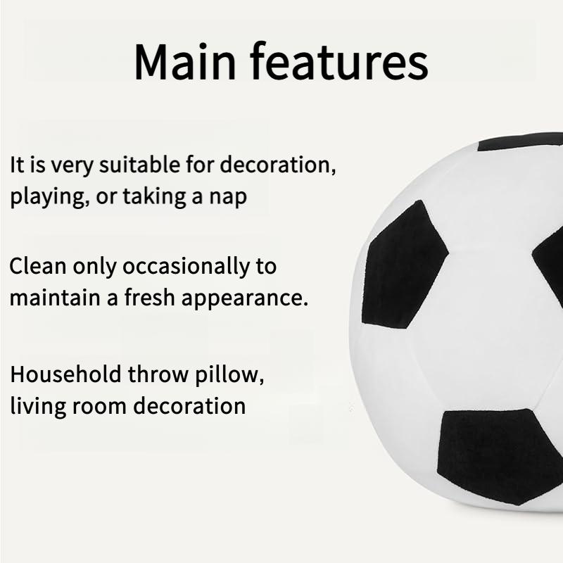 Soccer Ball Plush Throw Pillow Soft Stuffed Football Toy Cushion for Home Decor Gifts