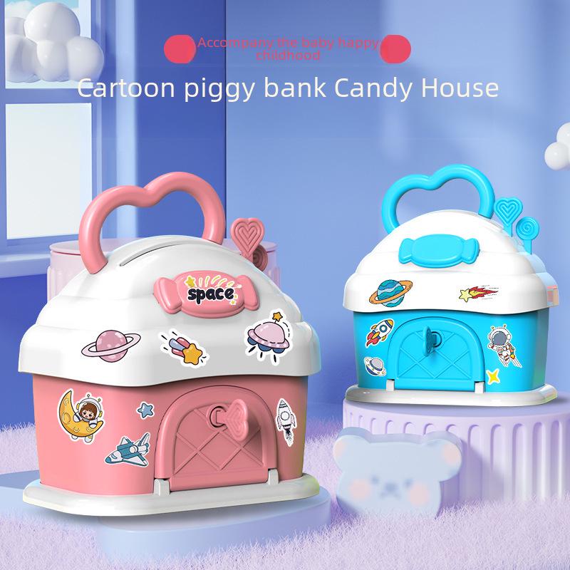 Kids' Cartoon Rocket Piggy Bank - Toy for Boys & Girls