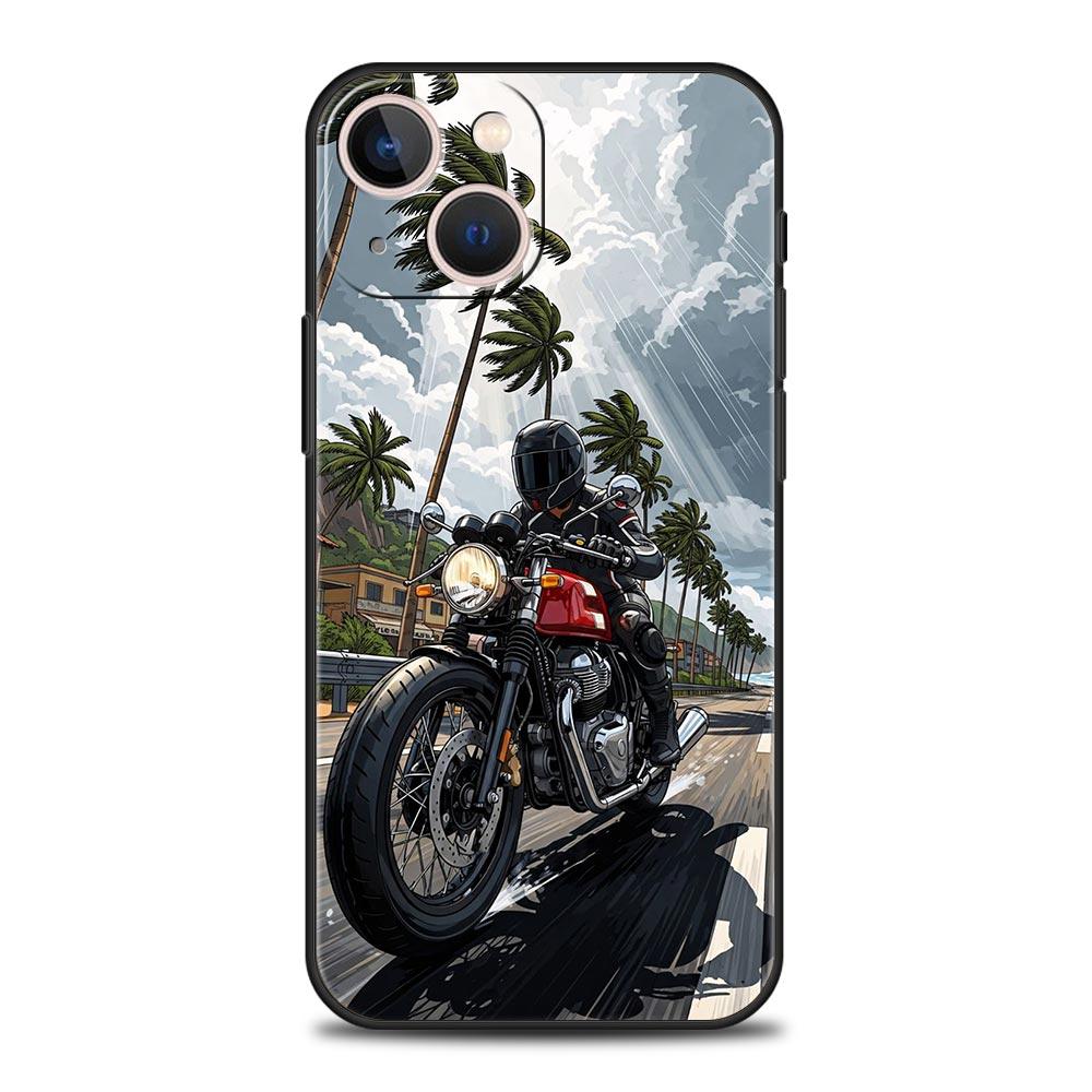 

Phone Case For iPhone 17 16e 15 14 13 12 11 Pro Max SE 7 8 Plus Shell iPhone 16 Soft TPU Cover Cool motorcycle iPhone 16