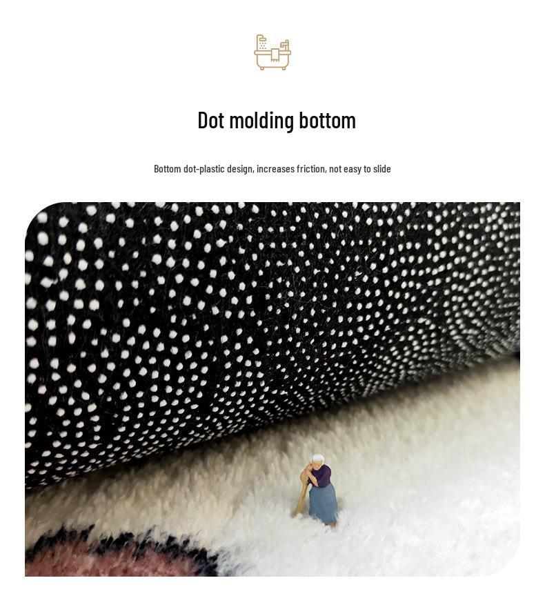 Cartoon Faux Cashmere Absorbent Doormat for Bathroom or Bedroom