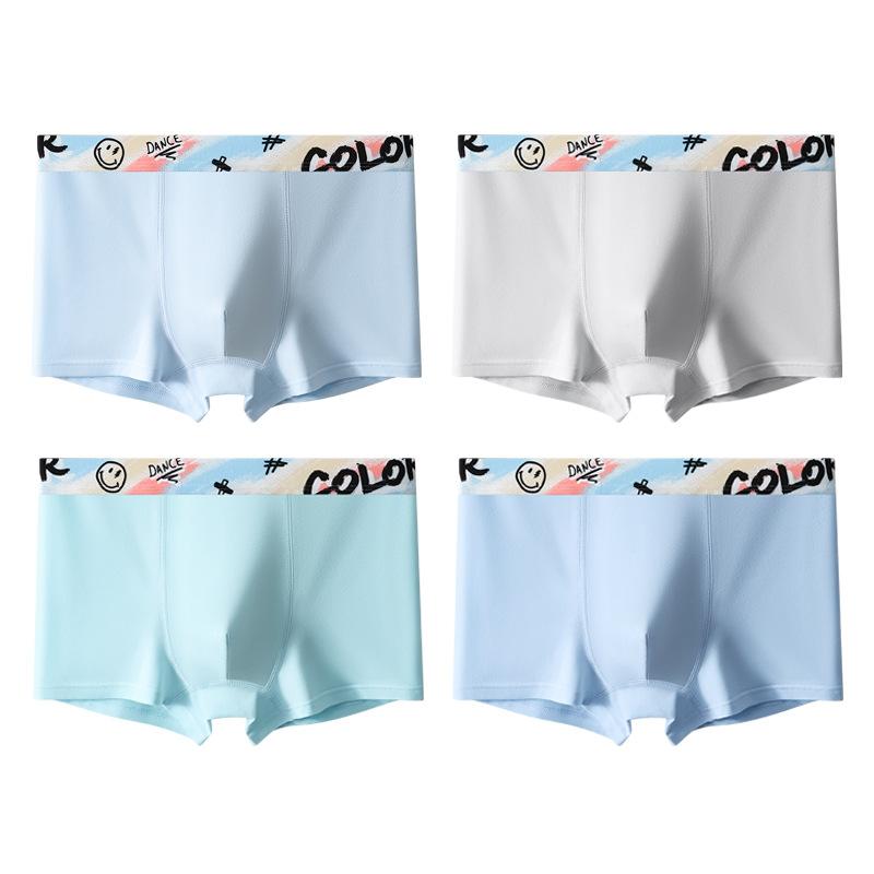 4pcs Men's Spring and Summer Fashion New Cartoon Breathable Teen Boxer Briefs