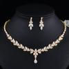 Korean Style AAA Zircon Earrings & Necklace Set for Weddings & Evenings