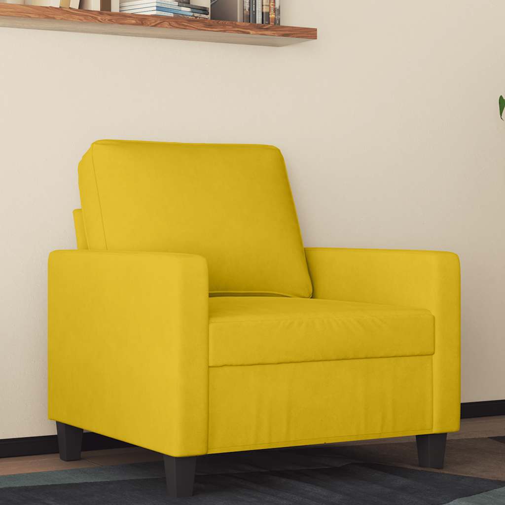 Armchair Yellow 60 cm Velvet