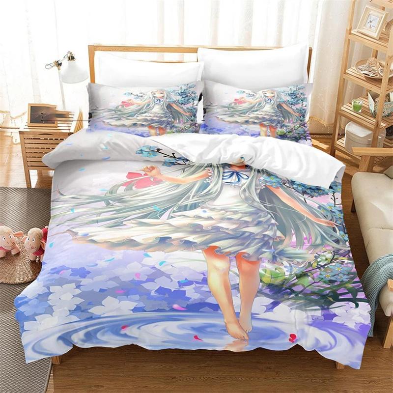 3D Printed Anime Anohana Honma Meiko Bedding Sets Exquisite Bed Supplies Set Duvet Cover Bed Comforter Set Luxury Birthday Gift