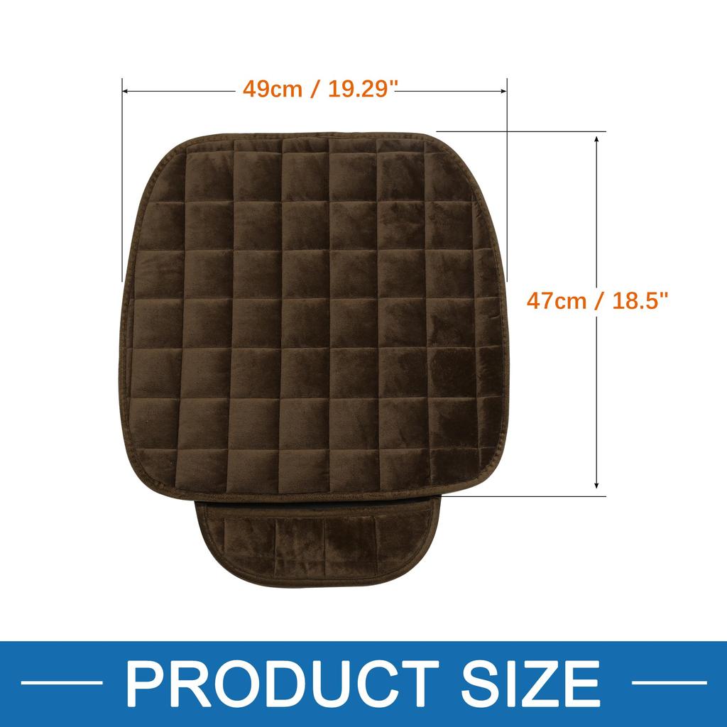 A ABSOPRO Universal Front Car Seat Cushion Breathable Seat Pad Mat Protector for Home Chair Plush Brown of (Set 2)