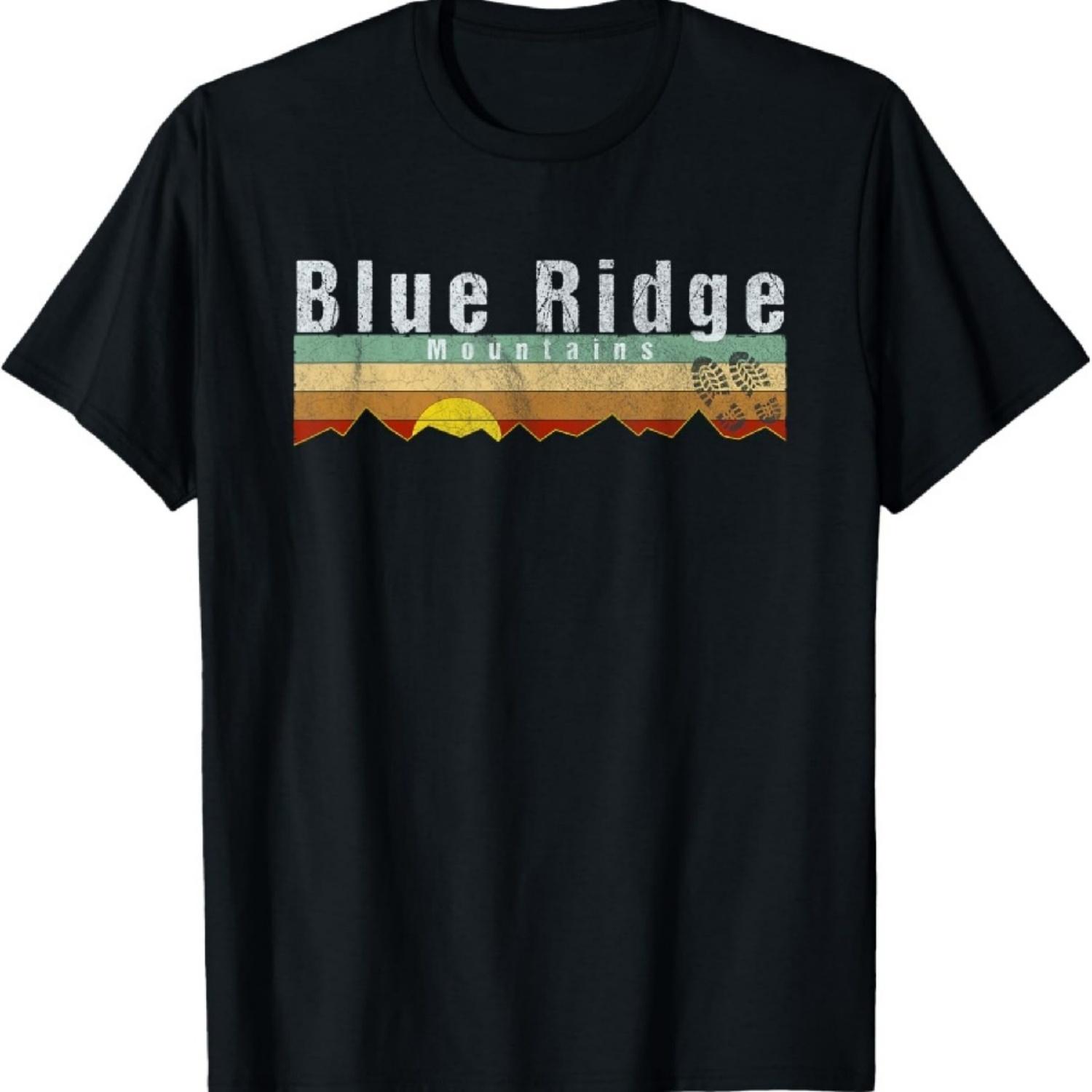 

Blue Ridge Mountains T-Shirt- Vintage Blue Ridge Tee Gift T-Shirt XXXXXL чорний