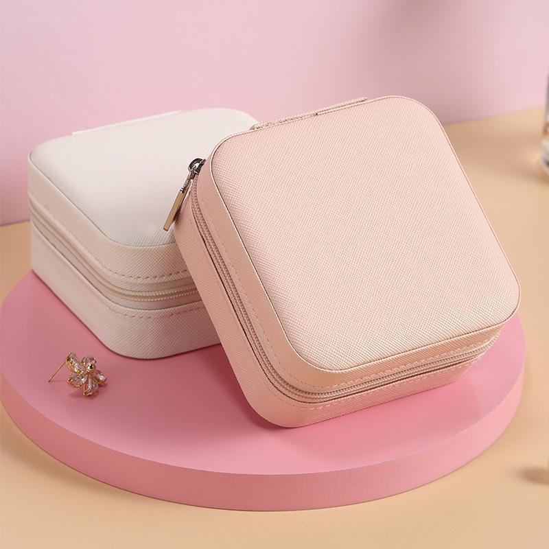 Portable Travel Jewelry Box Jewelry Organizer Display Jewelry Case Leather Earring Ring Necklace Storage Box